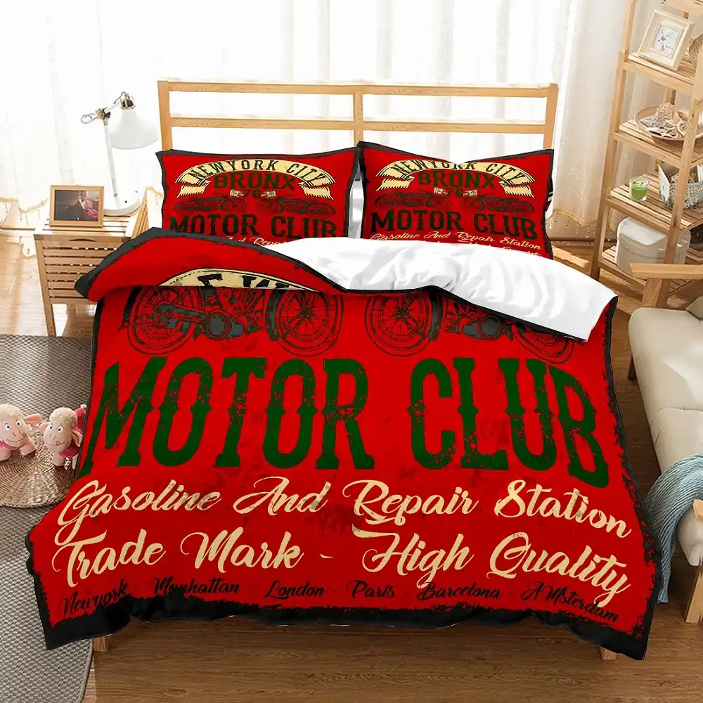 Motor Bedding Set Teens 100 Microfiber Bronx Motor Club New York