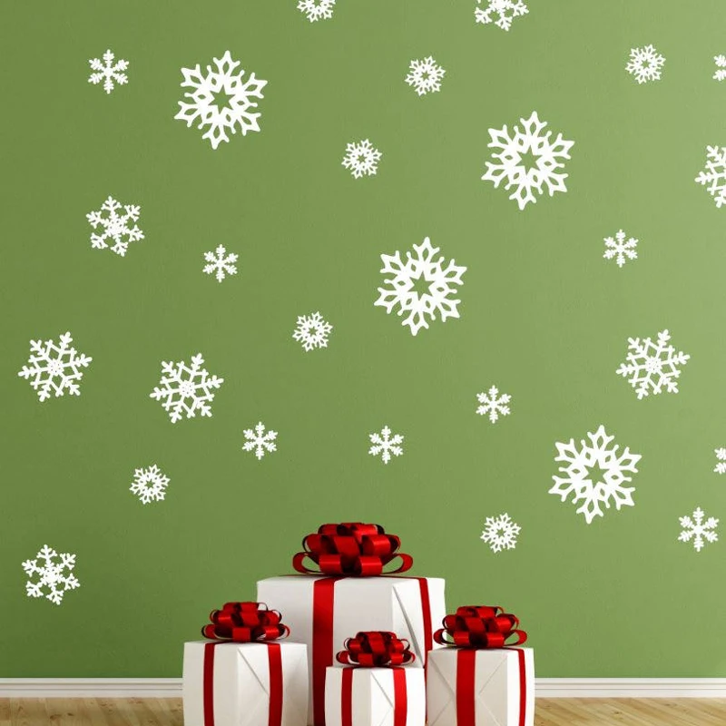 Christmas Snowflakes 4 Pattern Removable Wall Decals Windows Holiday