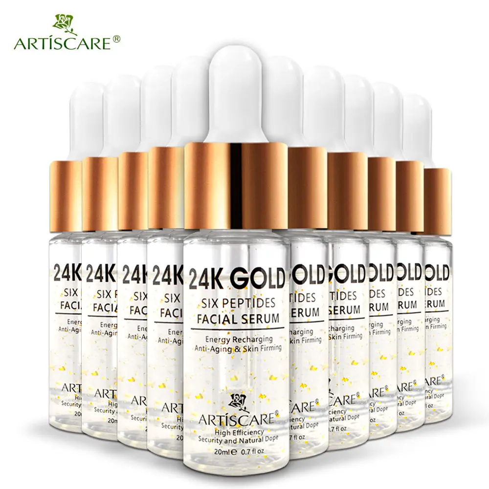 

ARTISCARE 24K Gold Six Peptides Serum Face Cream Anti-Aging Wrinkle Lift Firming Whitening Moisturizing Acne Treatment 10PCS