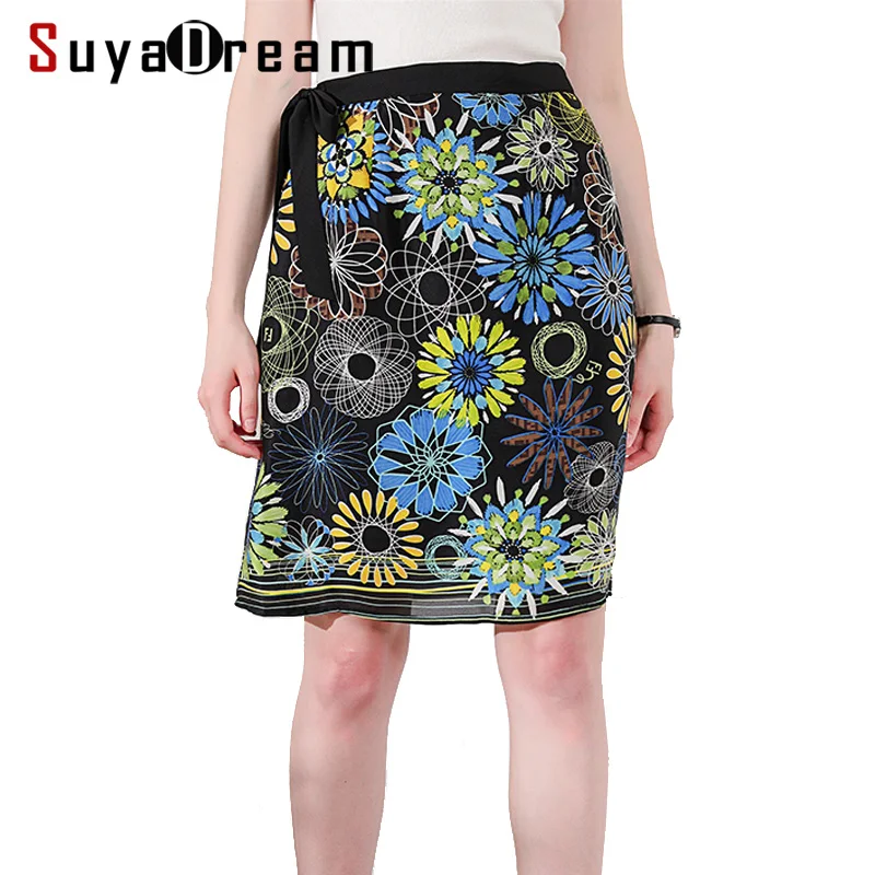 knee length silk skirt
