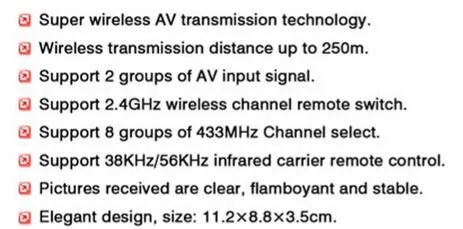 246 2,4G STD беспроводное совместно используемое устройство A/V передатчик приемник ИК пульт дистанционного управления обратным управлением передатчик приемник Аудио Видео адаптер