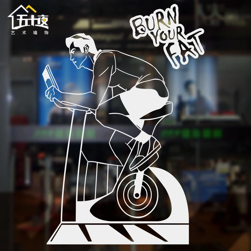 Free shipping Fitness sticker Sports equipment wall sticker Fitness