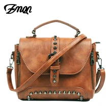 ZMQN Crossbody Bags For Women Messenger Bags 2017 Vintage Leather Bags Handbags Women Famous Brand Rivet Small Shoulder Sac A522