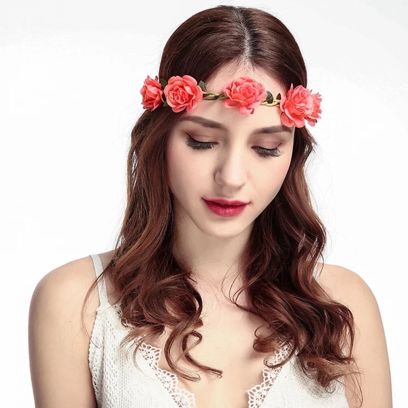 Boho Flower Hair Bands Festival Party Hair Accessories Women Wreath