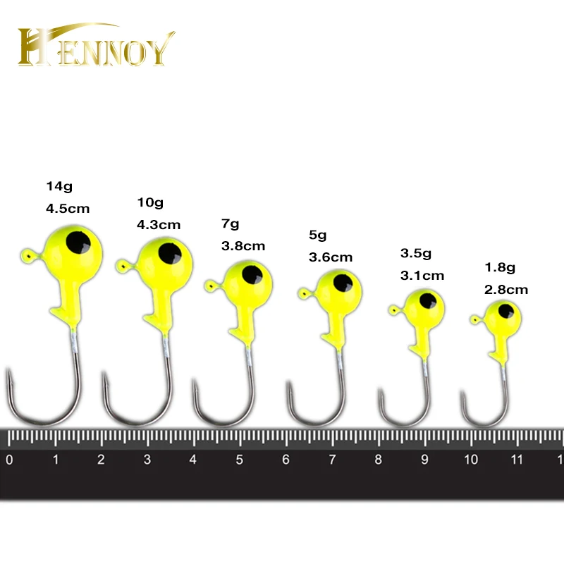 Рыболовные крючки Hennoy, 5 шт./партия, 1,75 г, 2,5 г, 3,5 г, 5 г, 7 г, 10 г, 12 г, 14 г, светящиеся в темноте, свинцовые крючки