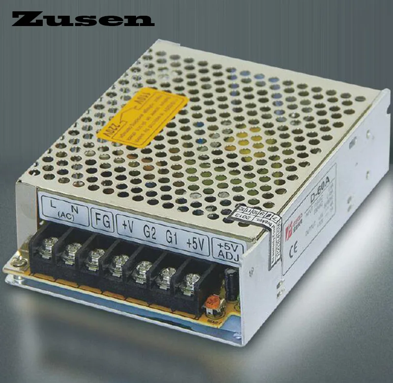 

Zusen D60W-B Double Switch Power supply output 60w 110V/220VAC to 5~24VDC