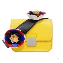 2017 Cerraduras de Las Mujeres Bolsas de Mensajero de Lujo de Diseño de Hombro de Las Mujeres Bolsos de Señora Flor Correa Embragues Famosa Marca de Bolsos y Monedero Sac