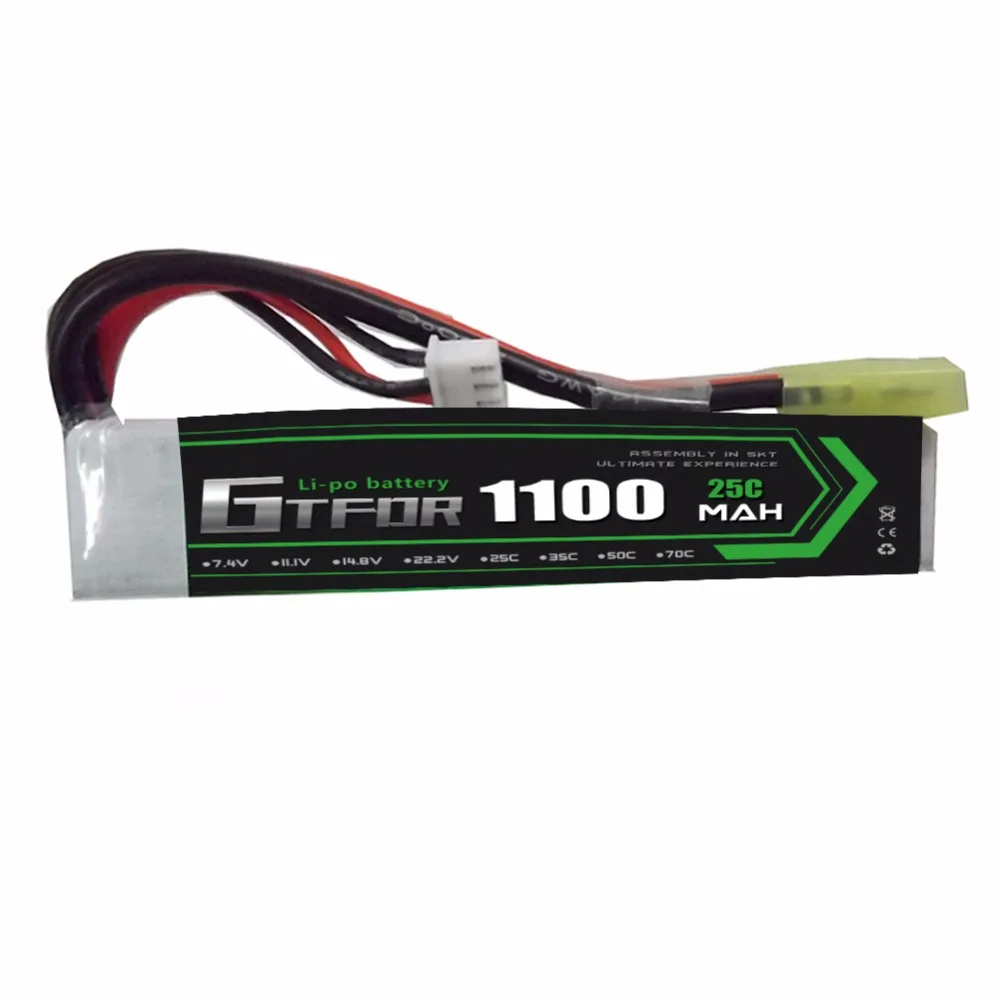 GTFDR POWER 7 4 в 1100 мач 25C 2s аккумулятор для пистолета страйкбола мини радиоуправляемая