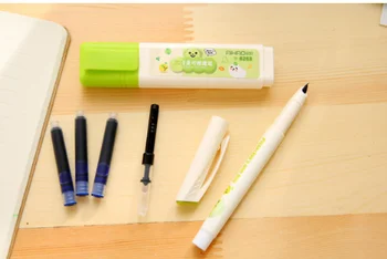 

lovely bean Erasable Fountain Pen set Stationery Set Student Prize Escolar Papelaria School Office Supply Promotional Gift