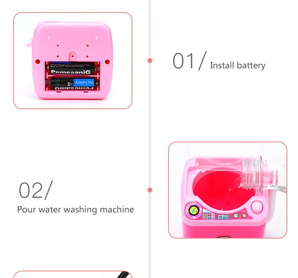 Мини-моделирование для детей ролевые электрические милые косметические Порошковые слойки стиральная машина очиститель кистей для макияжа инструменты для шайбы