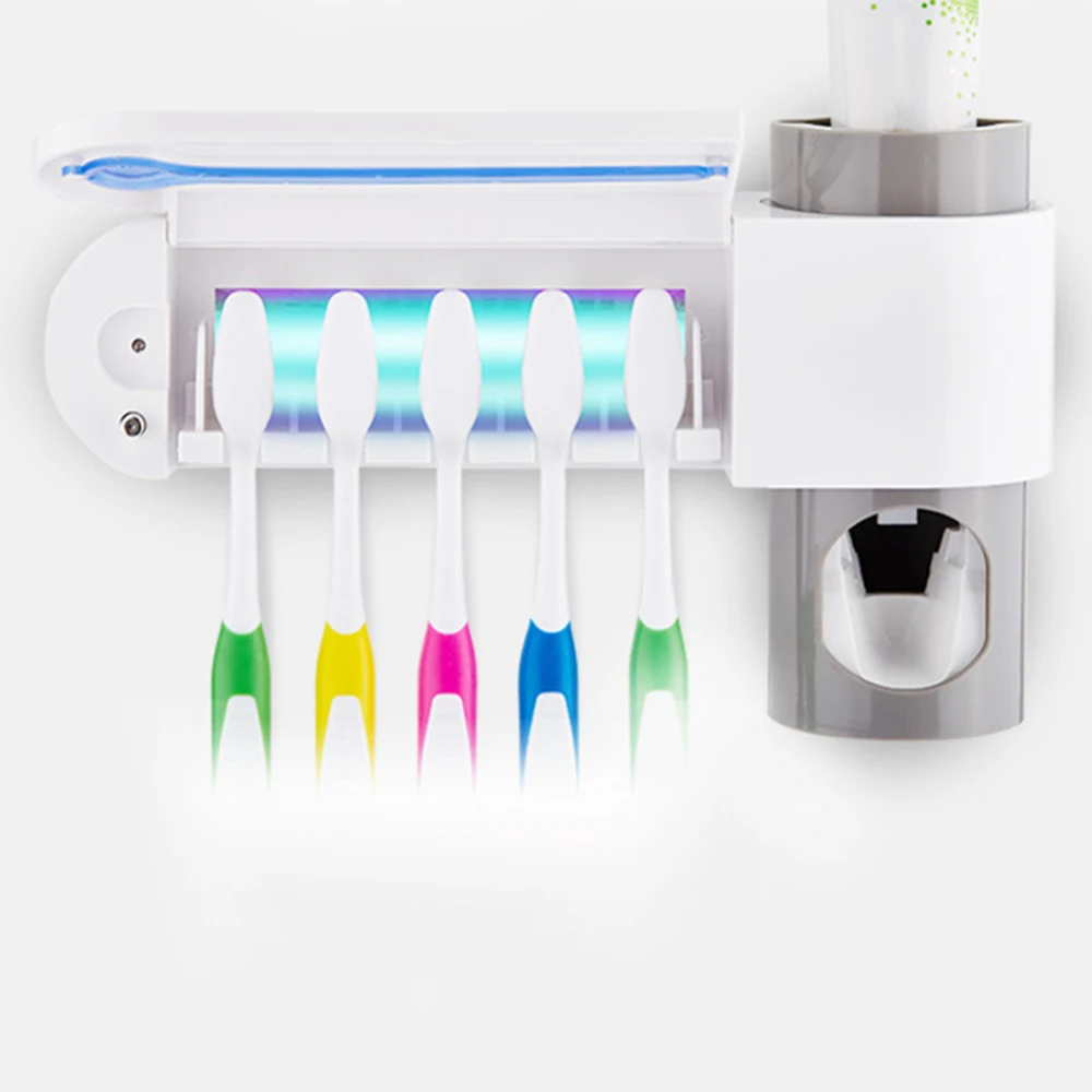 HOT Automatic 3 in 1 oothpaste Dispenser Toothbrush Holder UV Toothbrush Sterilizer Toothpaste Holder For oral care