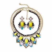 Ювелирные изделия joolim оптом Модный комплект украшений Американский и Европейский стиль ювелирные изделия массивное ожерелье серьги набор ювелирные изделия на каждый день