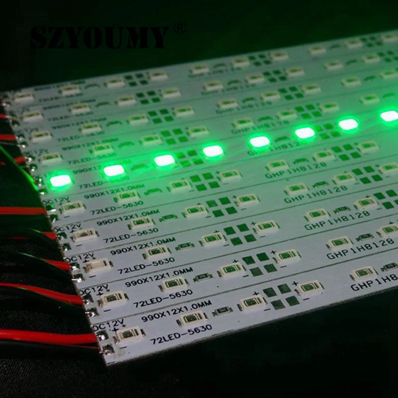SZYOUMY 5630 Светодиодный жёсткая планка высокого Яркость DC12V 72 светодиодный s/m светодиодный свет бар для Кухня под витрина 1000 шт./лот