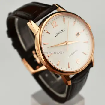 

sapphire glass Rose gold case 40mm steel automatic Day mens watch 2437