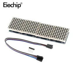 Exibição de led max7219, módulo de matriz com microcontrolador, 4 em uma só tela com linha 5p 4 em 1 vermelho/verde