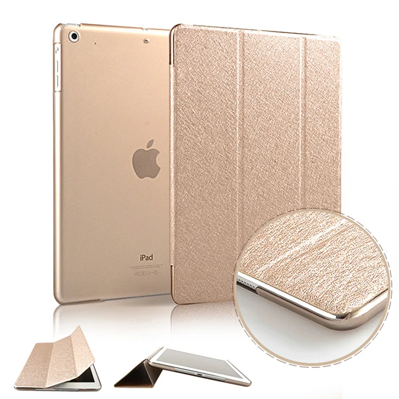 

Case For ipad Pro 12.9 2017 Silk magnetic with Stand Ultra Thin PU Leather + hard Back Smart Case Cover For ipad Pro 12.9 2015