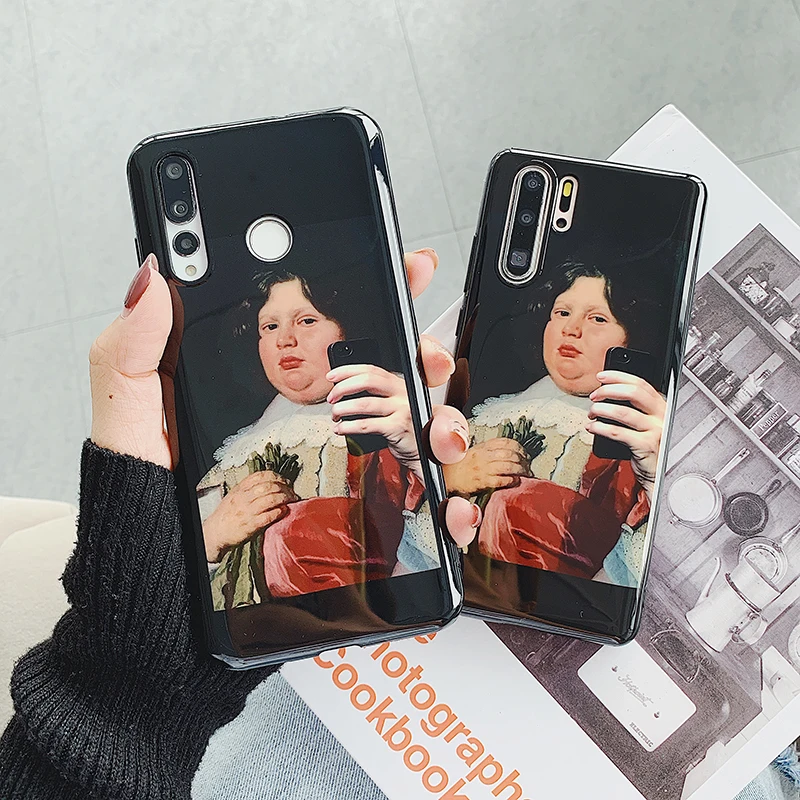 

Phone Cases for Huawei P20 P30 Mate10 20 Pro Lite Lovely Take pictures girl soft cover For Honor 9 10 20 20Pro 20i Nova 3 3i 4