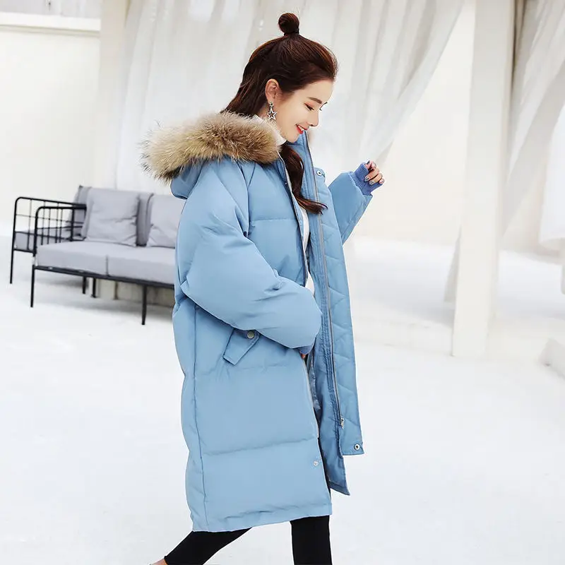 

Winter Jacket Women Parka Down Cotton Thicken Jackets Hooded Winter Coat Outerwear Female Oversized Long Parkas Jacket Coat Q696