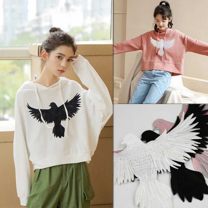 

1PCS Peace pigeon Embroidery Eagle Cloth Clothes Down Jackets Patch Sew-On Biker Patches Clothes Apparel Badges Free Delivery