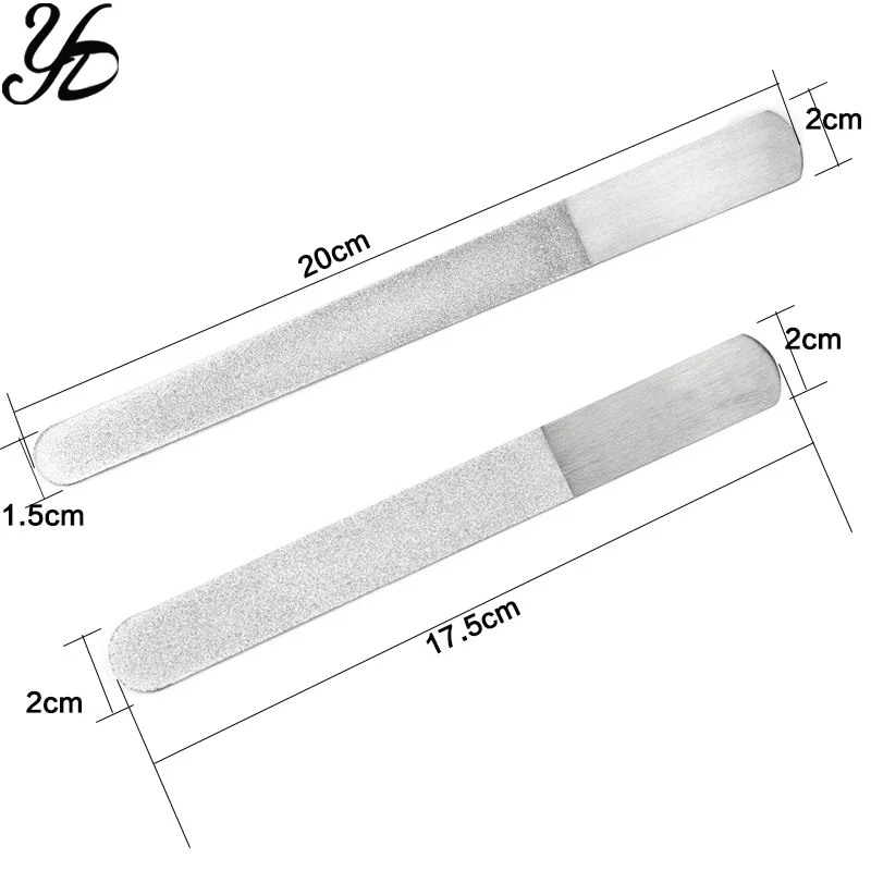 Yiday 2 шт. двухсторонняя профессиональная пилка для ногтей из нержавеющей стали, шлифовальный скраб, шлифовальный Полировочный пилочки для маникюра и педикюра, инструмент