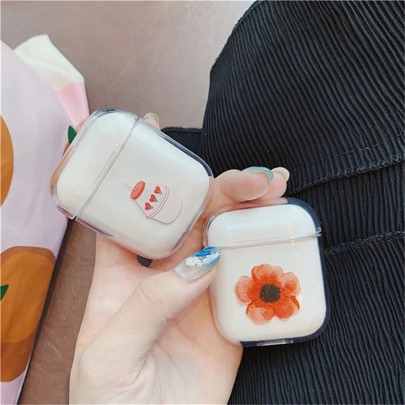 Милый мультяшный чехол для Apple Airpods Роскошный прозрачный защитный наушников