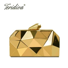 Teridiva, модная женская вечерняя сумочка, геометрический рисунок, 3D Металл, Женский вечерний клатч, кошельки, Роскошные вечерние клатчи, сумочка, кошелек