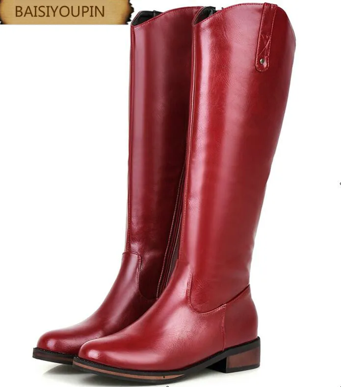 2018 New Retro Side Zipper Flat Bottom High-heeled Women's Boots Low-heeled Martin's Custom Larger Code 32 33 40 41 42 43 | Обувь