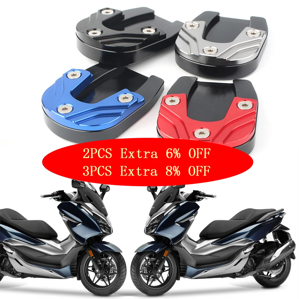 

For HONDA Forza 300 2018 2019 Kickstand Side Stand Extension Enlarger Pad CNC Aluminum Motorcycle Parts