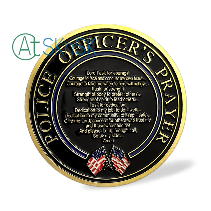 1-10 шт новейший полицейский молитва золотые монеты св. Майкл медали патрон Святого полицейских вызов коллекционные монеты