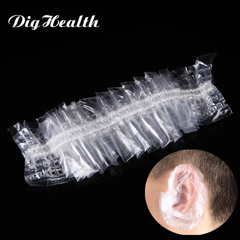 

Dighealth 50/100pcs Waterproof Disposable Ear Cover Bath Shower Salon Ear Protector Cover Caps One-off Earmuffs Hair Dyeing Tool