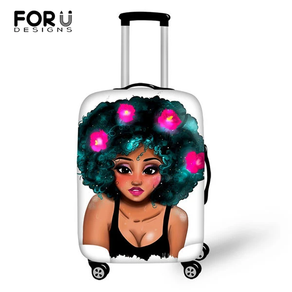 Forudesigns туристический багажный чехол для чемодана для путешествий S/M/L, чехол для чемодана с принтами в африканском стиле для девочек, аксессуары для путешествий, только чехол - Цвет: CDWX961LMS