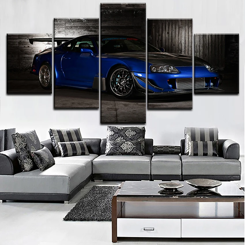 

5 Panel Toyota Sports Car Wall Art Modular Picture Home Decoration Living Room High Quality Canvas Print Painting On Canvas