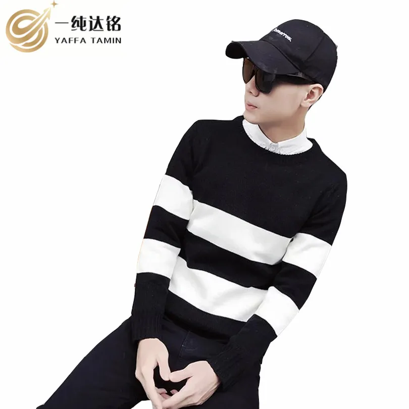 Sweater Men 2017 Brand Pullovers Casual Sweater Male O Collar Stripe Simple Slim Fit Knitting Mens Sweaters Man Pullover Men