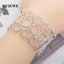 YFJEWE роскошный с австрийским кристаллом для Для женщин серебро/золото Цвет модные Очаровательные Браслеты Бижу Свадебные аксессуары B155