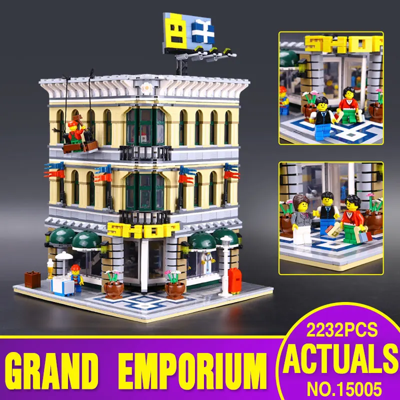 Presale font b LEPIN b font 15005 2182Pcs City Creator Grand Emporium Model Building Kits Minifigures