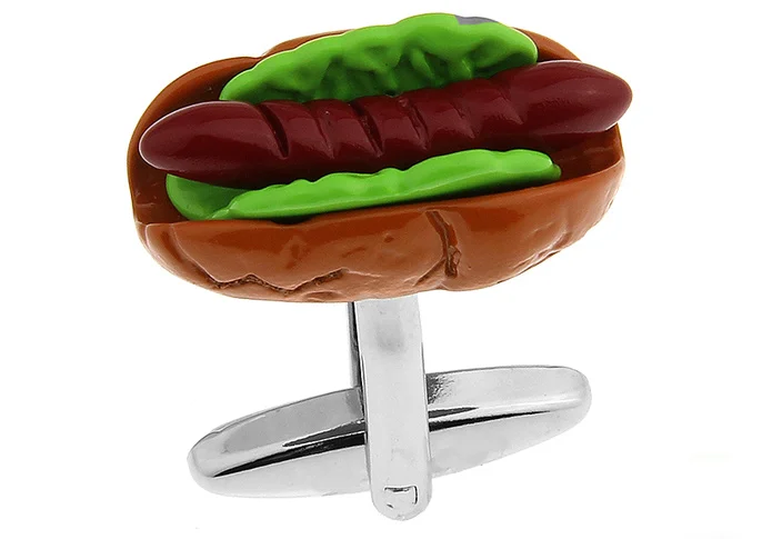 IGame сэндвич Запонки Новинка еда гамбургер дизайн качество латунь материал