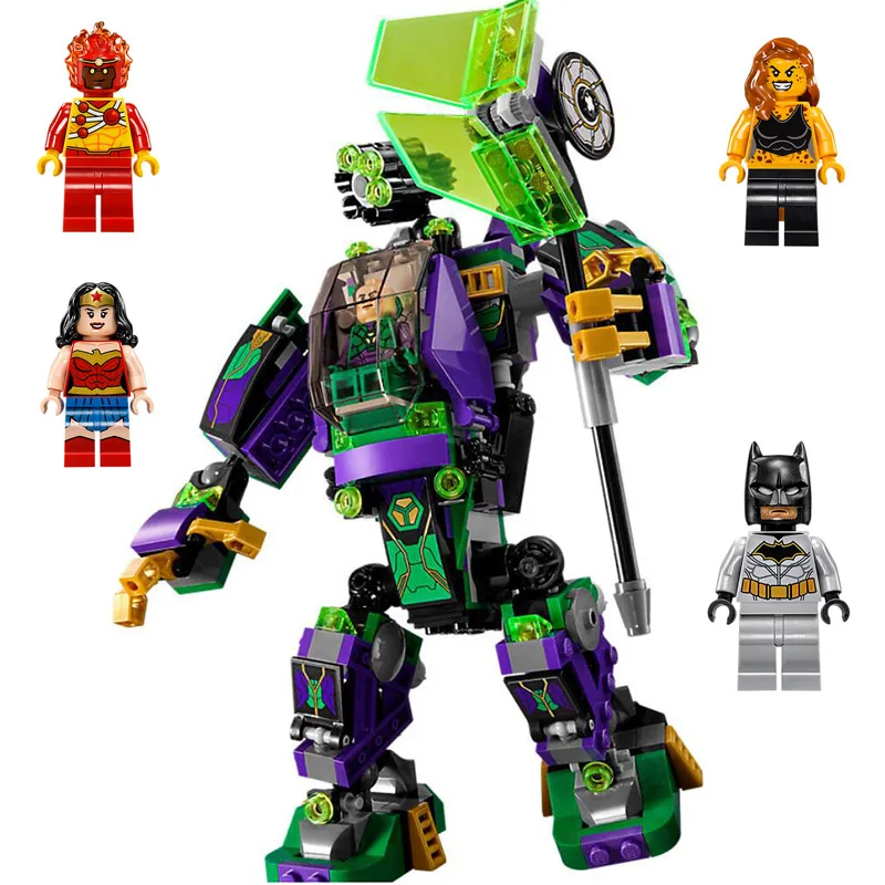 

DC Comics Super Heroes Lex Luthor Mech Takedown Building Blocks 455pcs Model Bricks Toys Compatible With Avengers