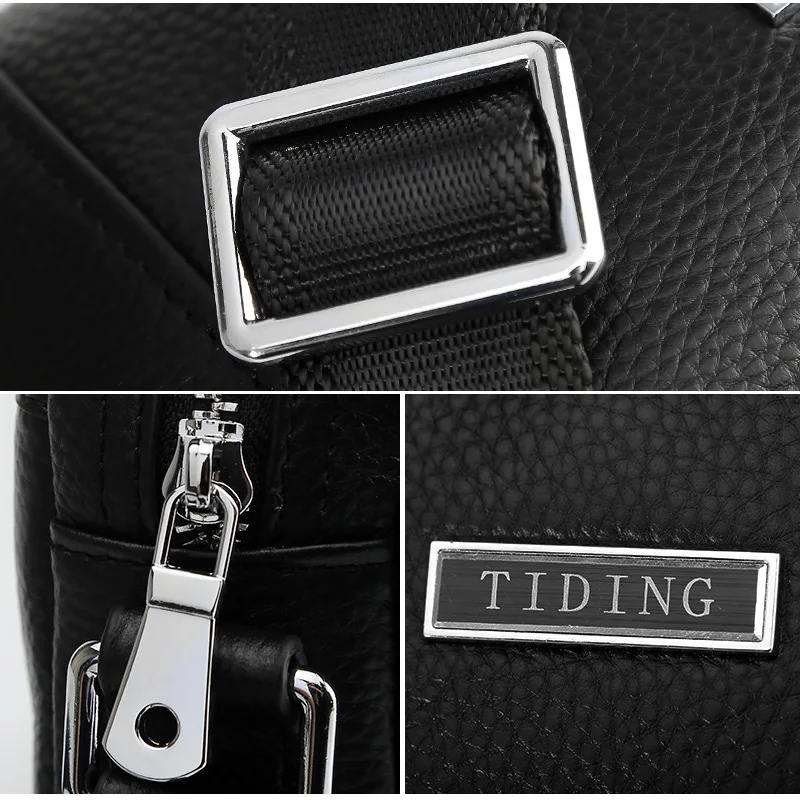 Fashion business brand men's genuine leather bag multi-function outdoor leisure men messenger bags leather mobile phone bag