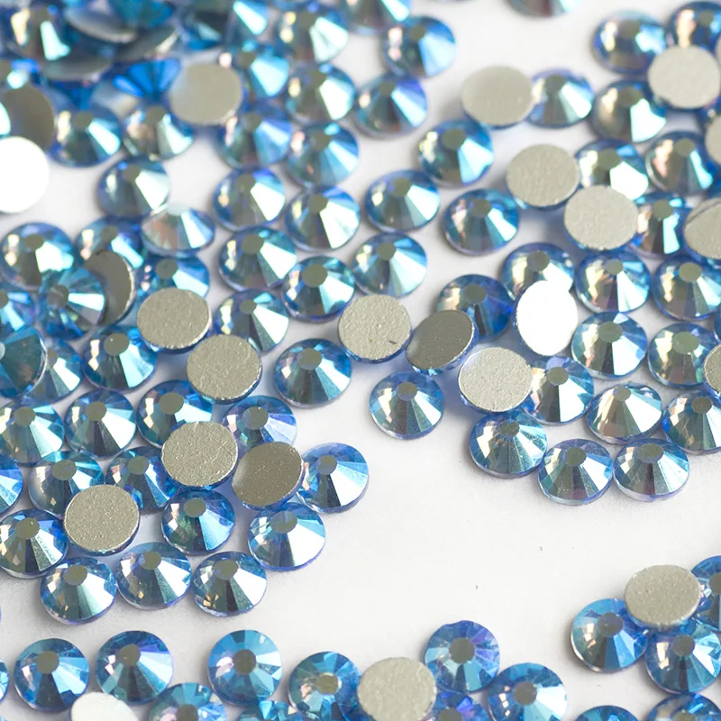 1440pcs Light Sapphire AB (211 AB) Rhinestones Round Rivoli 3D Beads ...