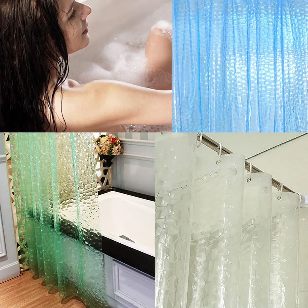 Buy 180*180cm Transparent 3D EVA Shower Curtains Water