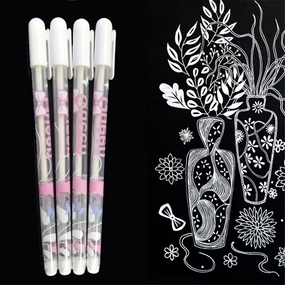 

1PC 0.7mm White Ink Color Photo Album Gel Pen Cute Unisex Pen Gift For Kids Stationery Office Learning School Supplies