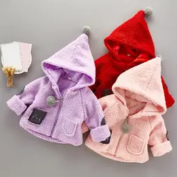 Симпатичная одежда для маленьких девочек, осенне-зимнее хлопковое пальто с капюшоном, плотная теплая верхняя одежда с карманами, зимние
