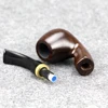 Classic Ebony Wood Pipe Set 50 pcs 9mm Filter Wood Stand Handmade Tobacco Pipe Men Smoking Pipe Smoke Accessory ► Photo 2/6