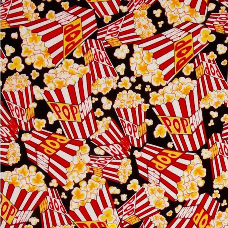 50x135cm Graceful Cartoon Popcorn Cotton Fabric for DIY Sewing bedding
