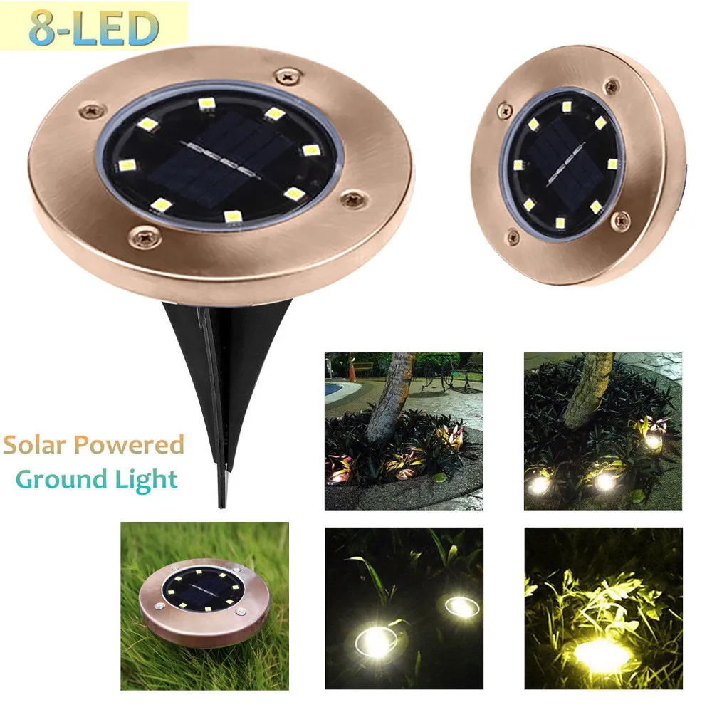 New Upgraded 8LED Solar Light Power Buried Lamps Under Ground Lamp