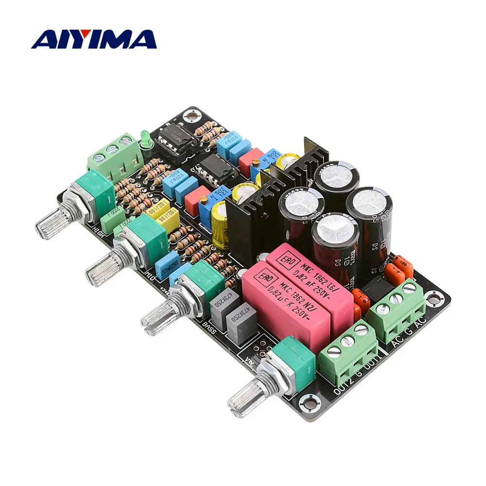 Тональная плата AIYIMA Mini Preamlifier OPA2604 AD827 NE5532 Hi-Fi усилитель предусилитель с
