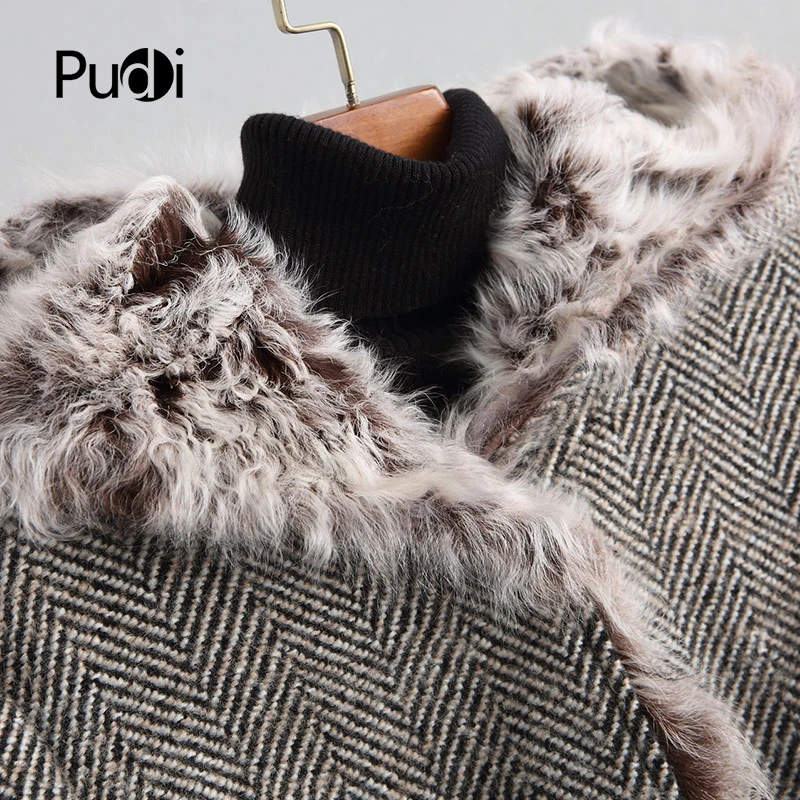 PUDI A18623 женские зимние теплые шерстяное пальто с воротником подкладка из натуральной овечьей шерсти пальто повелительницы куртка пальто