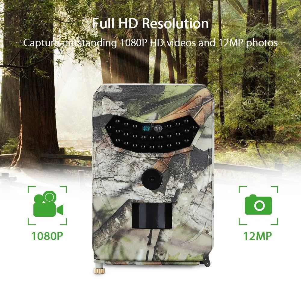 IR 12MP 120 ° Paranormal HD 1080P Trail Cam Открытый Дикая природа Скаутинг Стелс Трейл охота