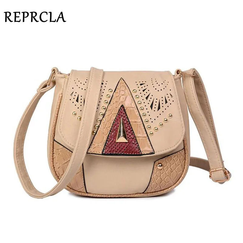 REPRCLA خمر الجوف خارج المرأة حقيبة كتف عالية الجودة أكياس Crossbody للنساء حقيبة ساع خليط بو حقائب