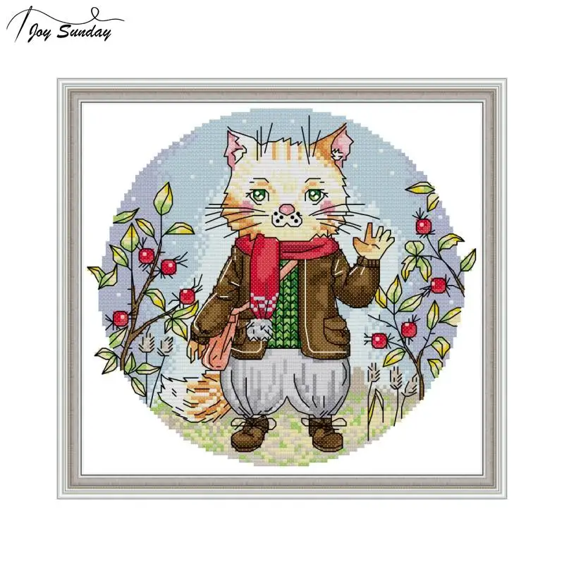 

Joy Sunday Counted Cross Stitch Fabric Canvas Aida 14ct 11ct Cat Patterns Embroidery Kit Almost Perfect Kits DMC DIY Needlework